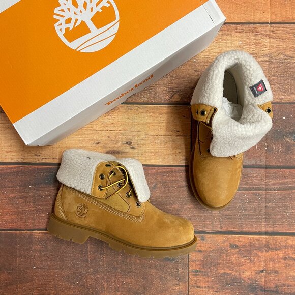 Timberland Women's Linden Woods Fold Down Waterproof Wheat Nubuck Boots - Picture 1 of 6